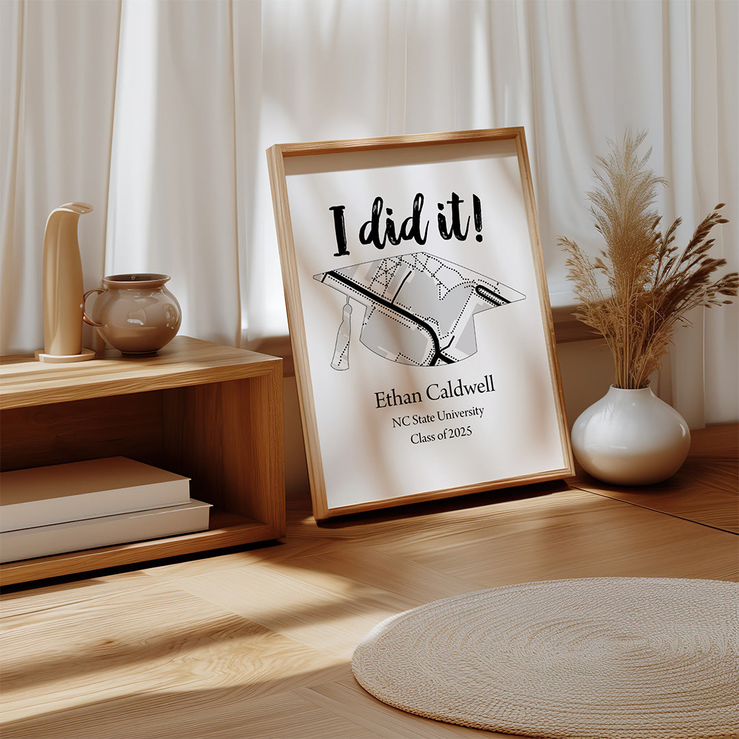 Custom Graduation Map Poster | Personalized Gift for High School or College Graduate
