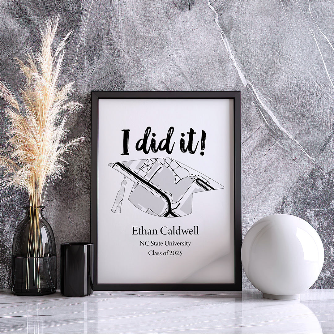 Custom Graduation Map Poster | Personalized Gift for High School or College Graduate