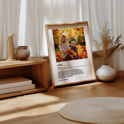Custom Mom Definition Poster